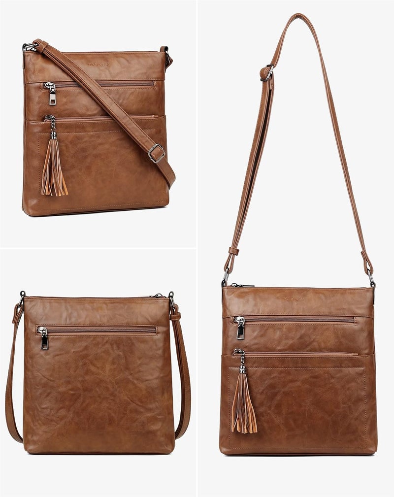 MASINTOR Crossbody Purses for Women, Multi Pocket Casual Crossbody Bag, Adjustable Strap Shoulder Bag with Tassel - Image 5